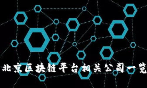 北京区块链平台相关公司一览